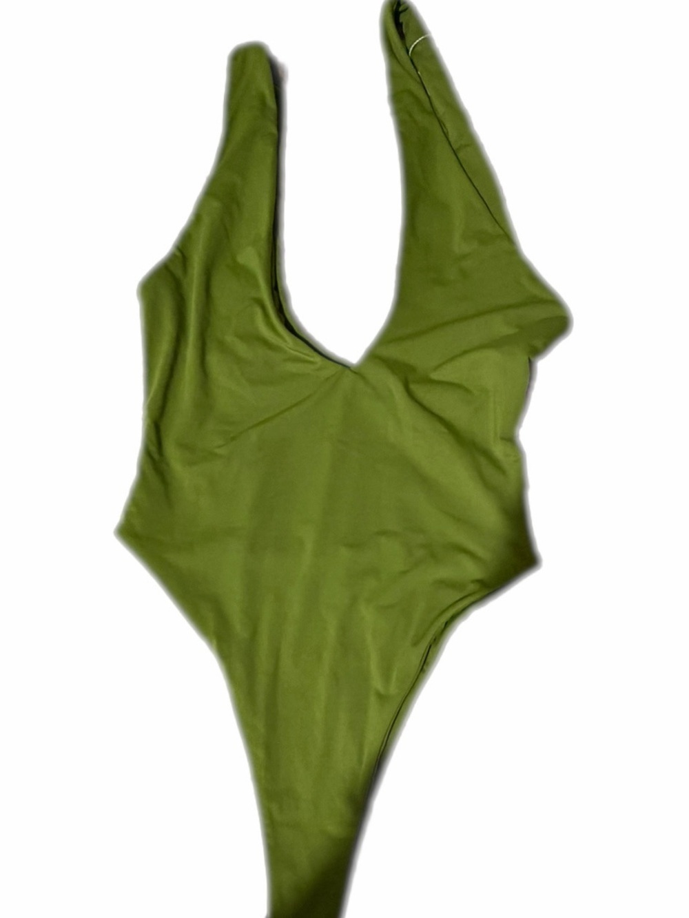 Selina Rea One-Shoulder Olive Green Cutout Women's Swimsuit - Picture 7 of 9
